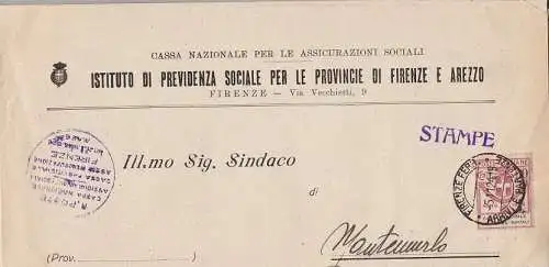 1924 Italien - Königreich, halbstaatliche Körperschaften Nr. 25 10 Cent. rosa auf DOKUMENT