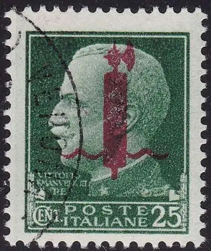 1944 Italienische Sozialrepublik, Nr. 490 gebraucht - Zertifikat. Signaturschlüssel Oliva