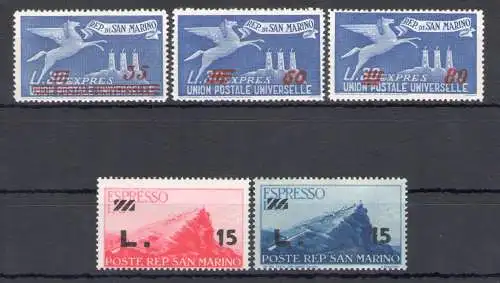 1947-48 San Marino - Espressi - Nr. 16-20 - 5 Werte - postfrisch**