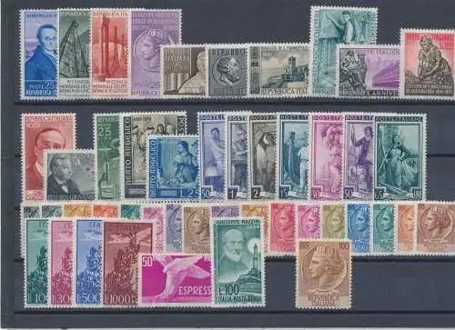 1955 Italien Republik, neue Briefmarken, Vollständiges Jahr 46 postfrisch Werte**