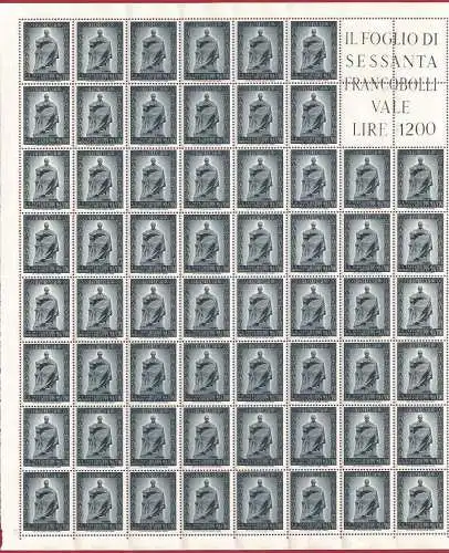 1949 Italien - Republik, Nr. 604, Mazzini, Blatt mit Winkelblock von fünf mnh**