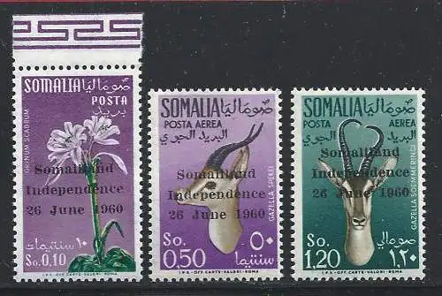 1965 SOMALIA - YT Nr. 1 + PA 1/2 3 Werte **/MNH