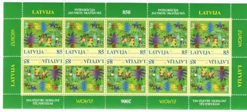 2006 EUROPA CEPT Lettland Minifol Jugendintegration mnh**