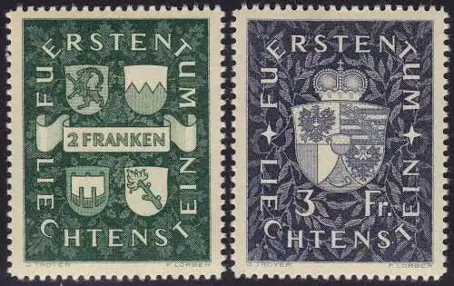 1939 Liechtenstein, Nr. 159/160 Serie mit zwei Werten MNH/**
