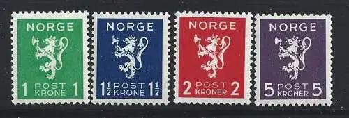 1940 NORWEGEN -, Nr. 203/206 4 MNH/** Werte