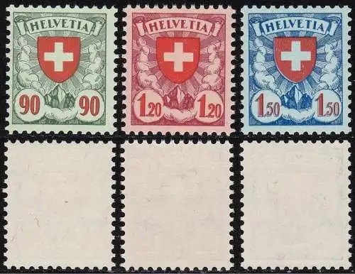 1924 SCHWEIZ, Nr. 208b/210b Stemmi postfrisch/**