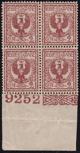 1901 Italien - Königreich, Nr. 69 mnh** viertel tischnummer 9252