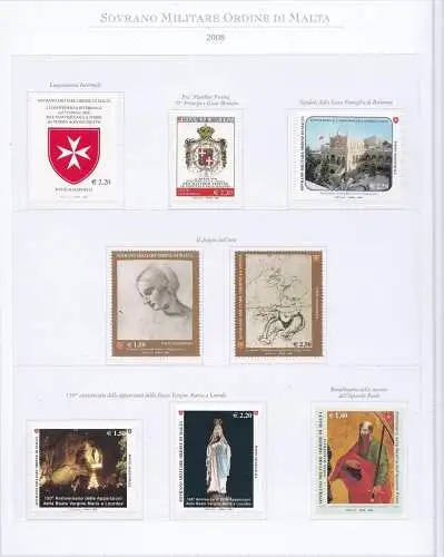 2008 SMOM - neue Briefmarken, komplettes Jahrgang, 41 Werte + 3 Blätter - postfrisch**