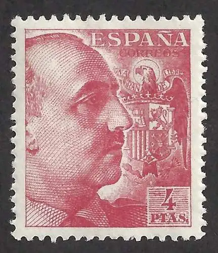 1939-41 SPANIEN/SPANIEN - Nr. 690 General Franco 4 Ptas carminio postfrisch/**