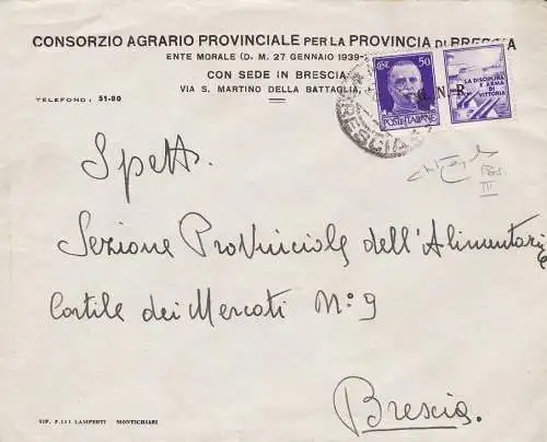 1944 RSI - PG 21/II 50c. isoliert violett auf signiertem Raybaudi Brief
