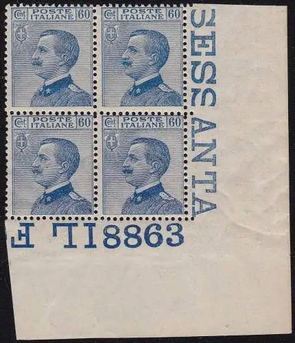 1923 Italien - Königreich, Michetti 60 Cent, Nr. 157 mnh** viertel tabellennummer 8863