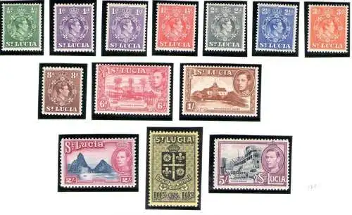 1938 ST. LUCIA S.G. 128a/141 13 MLH/* Werte