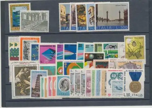 1973 Italien Republik, neue Briefmarken, Vollständiges Jahr 45 Werte - postfrisch**