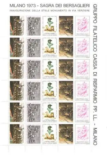 1973 Sagra dei Bersaglieri in Mailand, Minifoglio Nuovo ERINNOFILO MNH**