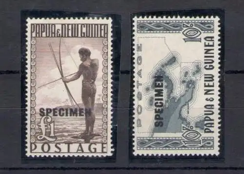 1952 PAPUA NEUGUINEA - SG Nr. 14a/15a PROBE 2 Werte mnh/**