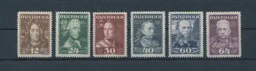 1935 ÖSTERREICH, Nr. 471/476 - Große Militärführer - postfrisch**
