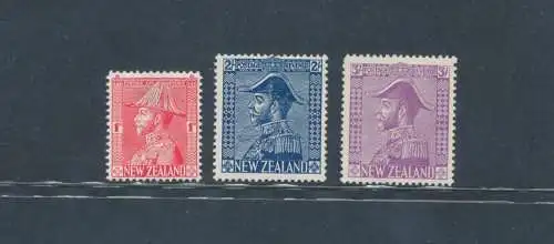 1926-34 NEUSEELAND, Stanley Gibbons Nr. 466/468 3er MLH Set*