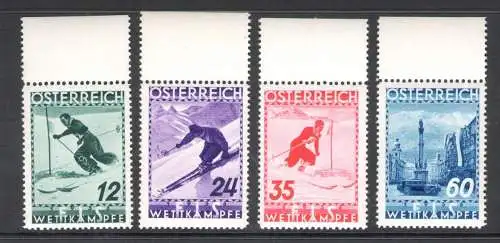 1936 ÖSTERREICH - Nr. 477/480 - Ski-Meisterschaften in Innsbruck - MNH** - Bogenrand