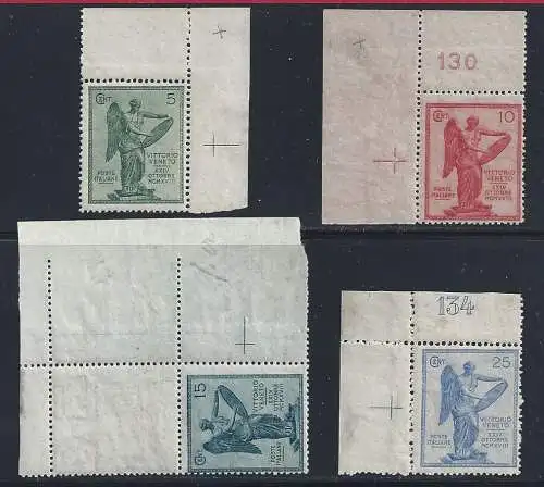 1921 KÖNIGREICH, Jahrestag des Sieges, Nr. 119d-122d, 4 MNH Werte** FILIGRAN KLEINES KREUZ LUXUS