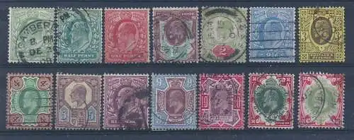 1902 GROSSBRITANNIEN/GROSSBRITANNIEN - Nr. 106/117 13 Werte SERIE GEBRAUCHT