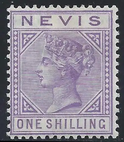 1890 NEVIS - SG Nr. 34 1 Sh. blassviolett MLH/*