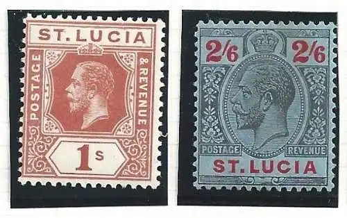 1912-21 ST. LUCIA SG 86/87 2 Werte MH/*