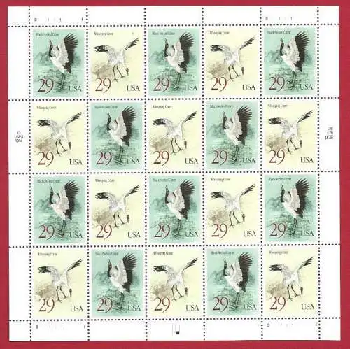 1994 USA, Nr. 2616/2617 Vögel - Die Mini-Krane MNH**