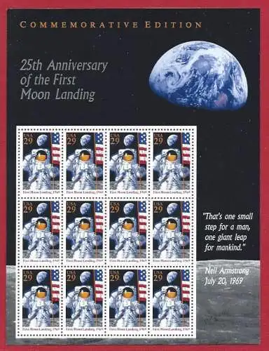 1994 USA, 25. Mann auf dem Mond Nr. 2589 Minifil postfrisch/**
