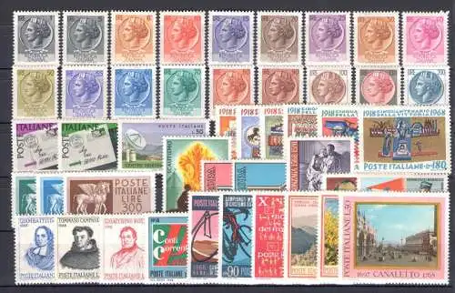 1968 Italien Republik, neue Briefmarken, komplettes Jahr 46 Werte - postfrisch**