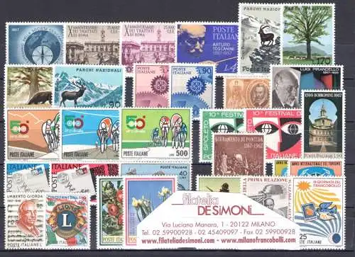 1967 Italien Republik, neue Briefmarken, Vollständiges Jahr 31 Werte - postfrisch**