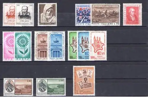 1964 Italien Republik, neue Briefmarken, Vollständiges Jahr 17 Werte - postfrisch**