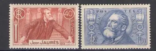 1936 FRANKREICH - Nr. 318/19 Totestag Jean Jaurès 2 Werte - postfrisch**