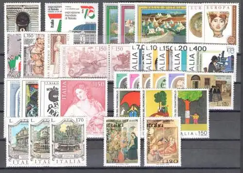 1976 Italien Republik, neue Briefmarken, Vollständiges Jahr 38 Werte (ohne Bf Italia76 - C1) postfrisch **