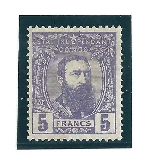 1887 BELGISCHER KONGO/KONGO - COB Nr. 11 5 F. violett MLH/*