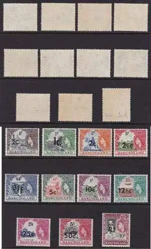 1961 Basutoland - SG Nr. 58/68 11er Wertesatz Typ I postfrisch/**