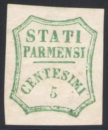 1859 PARMA Provisorische Regierung 5 Cent blaugrün I Zusammensetzung Nr. 12 MLH *