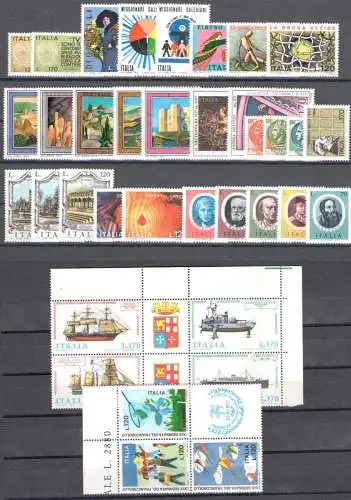 1977 Italien Republik, neue Briefmarken, Vollständiges Jahr 38 postfrisch Werte**