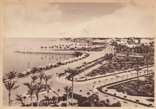 1939 LIBYSCHEN, Nr. 158/16+PA 13. Tripolis Messe die Serie auf gereiste Postkarte