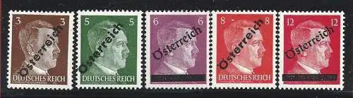 1945 ÖSTERREICH - Hitler Stampfer Ostereich, Nr. 434/538 5 postfrisch Werte**