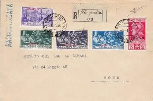1930 Ägäis - STAMPALIA, Nr. 12/16 die komplette Serie auf Reisebrief
