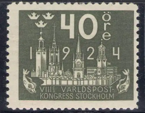 1924 SCHWEDEN/SVERIGE/WILDLEDER - Nr. 170 - 40 Stunden Oliven MLH/*