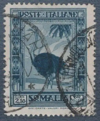 1935-38 SOMALIA, Malerisch, Lire 2,55 Schiefer, gebraucht, gezahnt 14, Carraro-Zertifikat