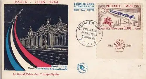 1964 Frankreich Nr. 1422 PHILATEC ERSTER TAG UMSCHLAG