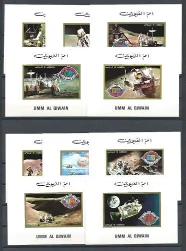 1972 Umm al Qiwain - Michel 563/572 APOLLO 15 BLATT LUXUS 10 Werte mnh/**