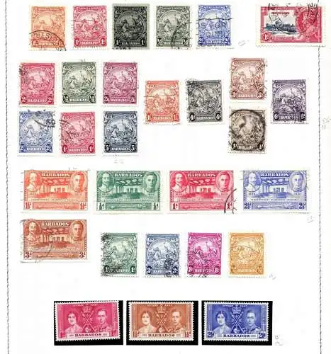 1938-47 BARBADOS, 29 Werte - Set und Single