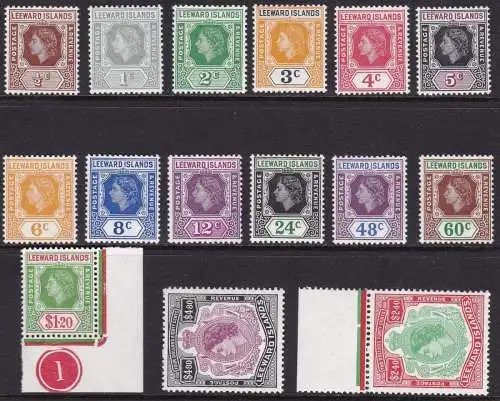 1954 LEEWARD - SG 126/140 Set 15 mnh/**