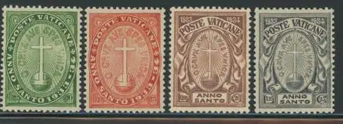 1933 Vatikan, neue Briefmarken, Nr. 15/18, Heiliges Jahr, 4 Werte, postfrisch**
