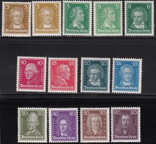 1926-27 Deutschland, Nr. 379/389 11 MNH/** Werte