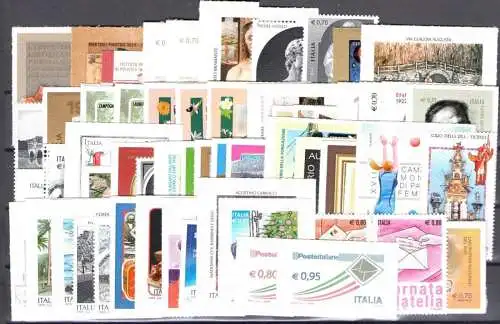 2014 Italien - Republik, komplettes Jahrgang, neue Briefmarken, 64 Werte + 3 Blätter - postfrisch**