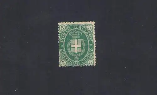 1889 Königreich Italien, Bildnis von Umberto I, 5 Cent dunkelgrün, Nr. 44 mnh** Firma Raybaudi